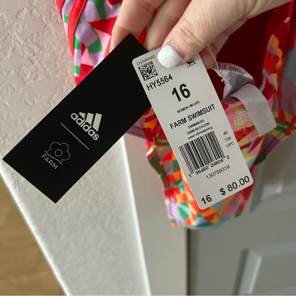 NWT Farm Rio Adidas One Piece Printed Swimsuit - Picture 7 of 7